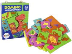 shumee Logická hra obojstranné puzzle Domino Dinosaury 10 cm x 5 cm 28 dielikov.