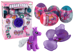 Lean-toys Praskajúce vajíčko Glitter Unicorn Kresba farebná škrupina 12 ele.