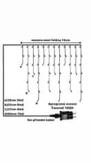 AUR Vonkajší vianočný LED záves 60m-2500led, 8 programov, prepojovateľný s časovačom - STUDENÁ BIELA