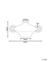 Beliani Kamenina Váza na kvety 16 cm Hnedá SURFPERCH
