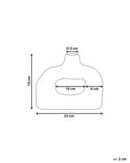Beliani Kamenina Váza na kvety 19 cm Biela MOONEYE