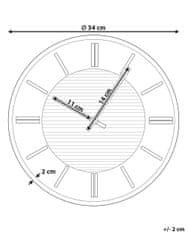 Beliani Nástenné hodiny ø 34 cm čierne DAROCA