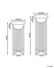Beliani Sada 2 kovových stojanových kvetináčov čierna FICARIA