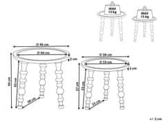 Beliani Sada 2 stolíkov z mangového dreva tmavá MARNOO