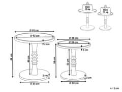Beliani Sada 2 stolíkov z mangového dreva tmavá THALIA