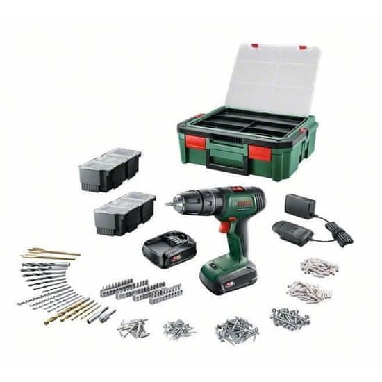 shumee Vŕtačka Bosch UniversalDrill 18 (2 batérie 1,5 Ah + SystemBox + 241 príslušenstva)