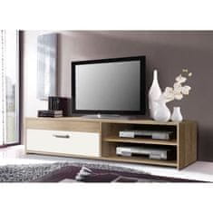 shumee TV skrinka PILVI 120 cm dub / biela