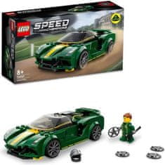 shumee LEGO 76907 Speed Champions Lotus Evija pretekárske auto, zmenšená minifigúrka pretekára, hračka pre deti