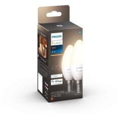 shumee PHILIPS Hue White – Inteligentné LED žiarovky E14 – kompatibilné s Bluetooth – sada 2 ks