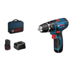 shumee Rázový skrutkovač BOSCH PROFESSIONAL GSB 12V-15 + 2 batérie 2,0Ah + GAL 12V-20 + taška