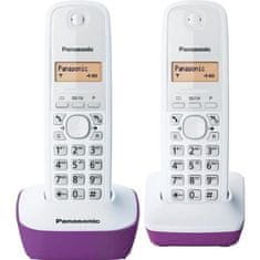 shumee Bezdrôtový telefónny záznamník Panasonic KX-TG1612FRF Duo biela fialová