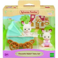 shumee Sylvanian Families - 5432 - Čokoládový zajačik - dvojčatá a kočík pre manželov - Nábytok