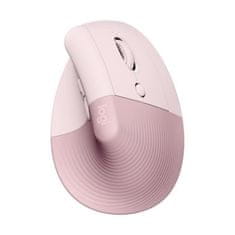 shumee Logitech Lift Ergonomic Vertical Wireless Mouse, USB Bluetooth alebo Logi Bolt Receiver, Silent – ružová