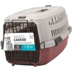 shumee Prepravný kufrík M-PETS Viaggio Carrier S - 58,4x38,7x33cm - Bordeaux a sivý - Pre psov a mačky