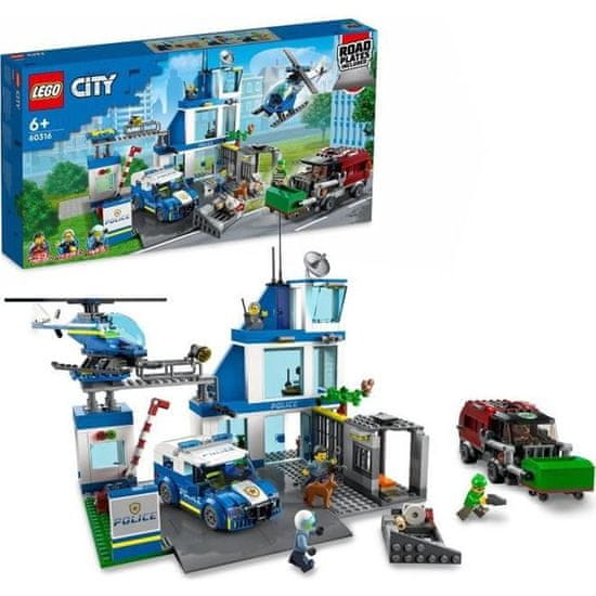 shumee LEGO 60316 Mestská policajná stanica, auto, smetiarske auto a helikoptéra Deti od 6 rokov, dobrodružná súprava