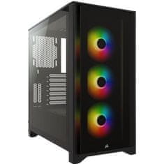 shumee Počítačová skriňa CORSAIR iCUE 4000X RGB - Mid Tower - tvrdené sklo - čierna (CC9011204WW)