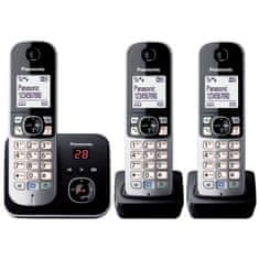 shumee Domáci telefón PANASONIC dect - TG6823 - Trio so záznamníkom - Strieborný a čierny