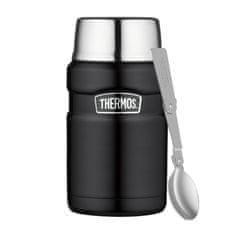 Thermos Termoska na jedlo so skladacou lyžicou a šálkou 710ml matne čierna