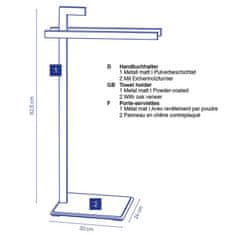 Kela Stojan na uteráky Dub kov čierna KL-24261