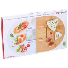 Alpina Doštička servírovacia oválna BAMBUS / MRAMOR 37x22cm ED-247178