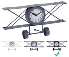 SEGNALE Hodiny stolné dizajnové LIETADLO 30 cm čierna KO-HZ1911500cern
