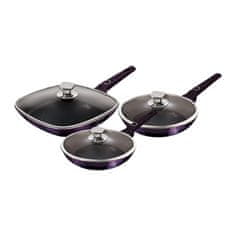 Berlingerhaus Panvica s titánovým povrchom a pokrievkami sada 6 ks Purple Eclipse Collection BH-7107