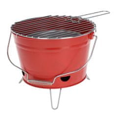 BBQ Gril na drevené uhlie prenosný 27 cm červený KO-Y64950470