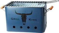 ProGarden Prenosný gril na drevené uhlie GRILL KING 43 x 20 cm modrá KO-C83000120