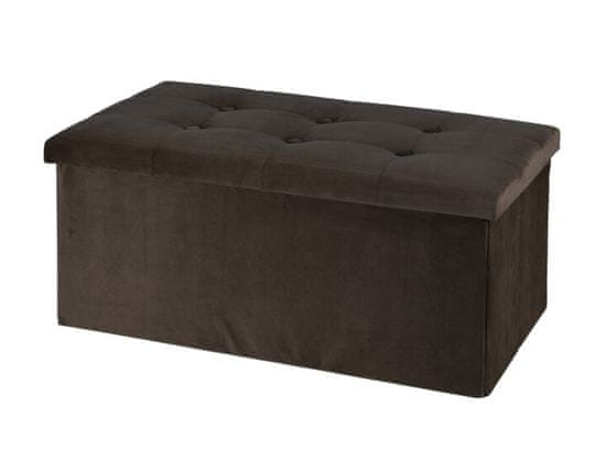 ProGarden Taburet s úložným priestorom 76 x 38 cm VELVET tmavo hnedá KO-101000790tmhn