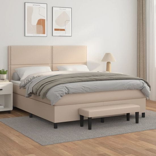 Petromila vidaXL Boxspring posteľ s matracom kapučínová 180x200 cm umelá koža