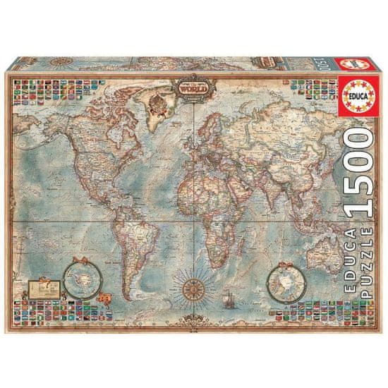 shumee Puzzle EDUCA 1500 dielikov - svet, politická mapa