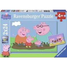 shumee PEPPA PIG Puzzle Rodinný život 2x24 ks