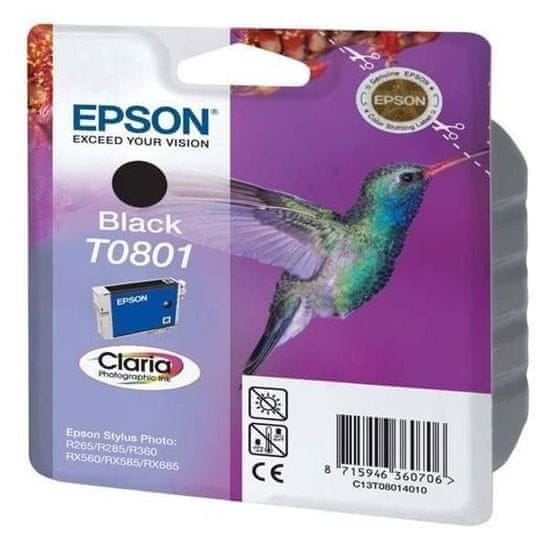 shumee Atramentová kazeta Epson T0801 Black Colibri