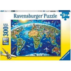 shumee Puzzle 300 p XXL - Mapa svetových pamiatok