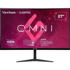 shumee Zakrivená herná obrazovka počítača – VIEWSONIC – 27 – VX2718-2KPC-MHD – QHD – panel VA – 1 ms – 165 Hz – 2 x HDMI / DisplayPort –