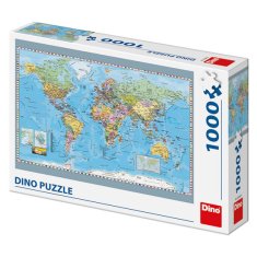 Politická mapa sveta: 1000 dielikov puzzle