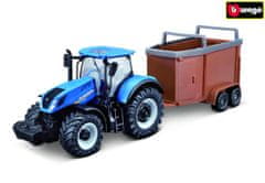 Bburago 1:50 Farm Traktor New Holland s vlečkou pre kone