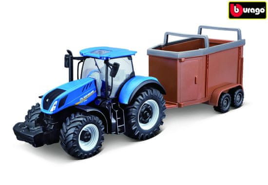 Bburago 1:50 Farm Traktor New Holland s vlečkou pre kone