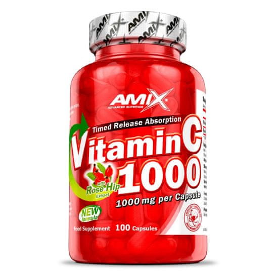 AMIX Vitamín C+Rose Hips 1000 mg 100 cps