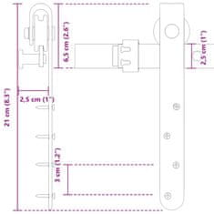 Vidaxl Kovanie na posuvné dvere skrinky 122 cm uhlíková oceľ