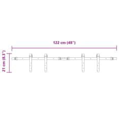 Vidaxl Kovanie na posuvné dvere skrinky 122 cm uhlíková oceľ