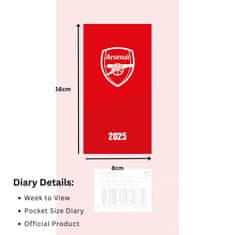 FAN SHOP SLOVAKIA Diár Arsenal FC 2025, týždenný