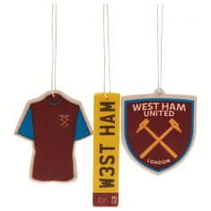 FAN SHOP SLOVAKIA Vôňa do auta West Ham United FC, súprava 3 kusy, 7x7 cm