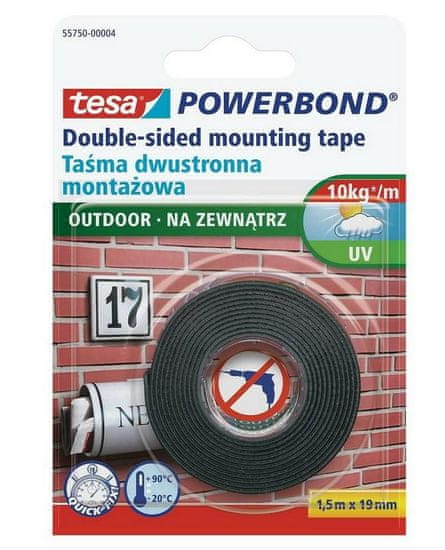 shumee TESA OBOJSTRANNÁ PÁSKA POWERBOND 1,5 m x 19 mm OUTDOOR