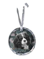 Artdog Cavalier King Charles Spaniel - krištáľová cetka s fotkou, fotky psíka v krištáli, personalizovaný prívesok na vianočný stromček od Art-Dog