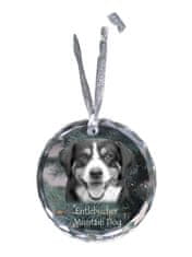 Artdog Entlebucher - krištáľová cetka s fotkou, fotky psíka v krištáli, personalizovaný prívesok na vianočný stromček od Art-Dog