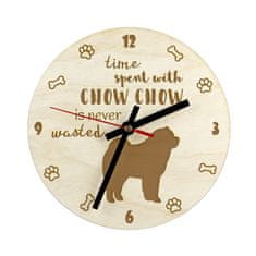 Artdog Chow Chow - hodiny so psom, drevené hodiny s rytím, personalizované hodiny od Art-Dog