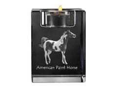 Artdog American Paint Horse - svietnik s fotkou mačky, krištáľový stojan na čajové sviečky, personalizovaný darček od Art-Dog