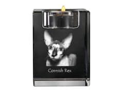 Artdog Cornish Rex - svietnik s fotkou koňa, krištáľový stojan na čajovú sviečku, personalizovaný darček od Art-Dog