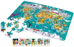 Hape Detské puzzle - Mapa sveta 2 v 1